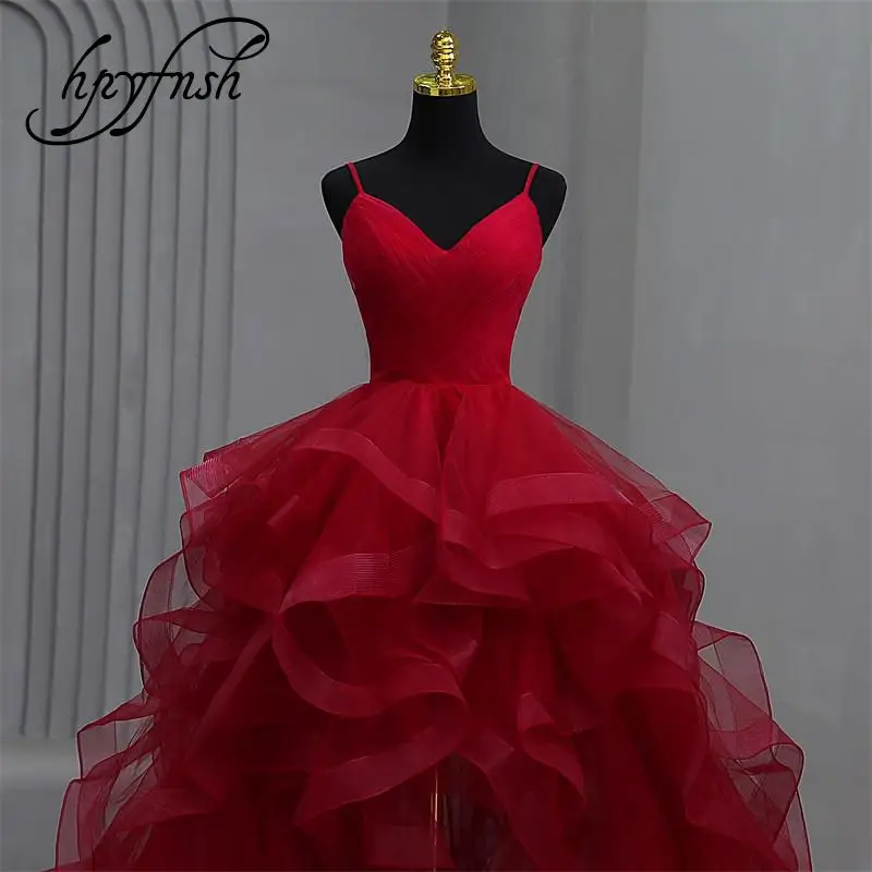 New High-low Train Spaghetti Strap Quinceanera Dresses Sweet Ball Gown Colors Vestidos Make Plus Size