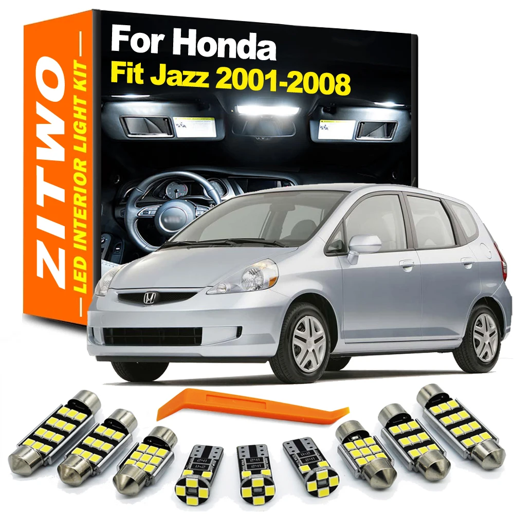 9 шт., автомобильная светодиодная лампа для Honda Jazz Fit MK1 2001 2002 2003 2004 2005 2006 2007