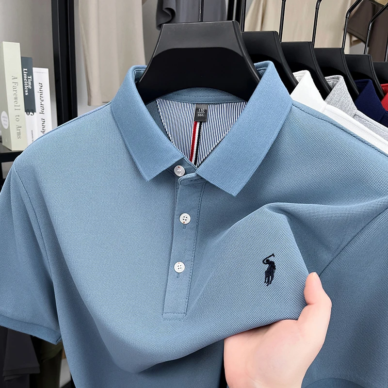 Polo a maniche corte ricamata in pony di moda di lusso da uomo di marca estiva nuova maglietta Paul di fascia alta per il tempo libero e il tempo libero - immagine 3