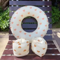 Children Adult Inflatable Swimming Ring Pool Float Vintage Striped Swimming Laps Water Sport Swim Circle For Pool Party 1