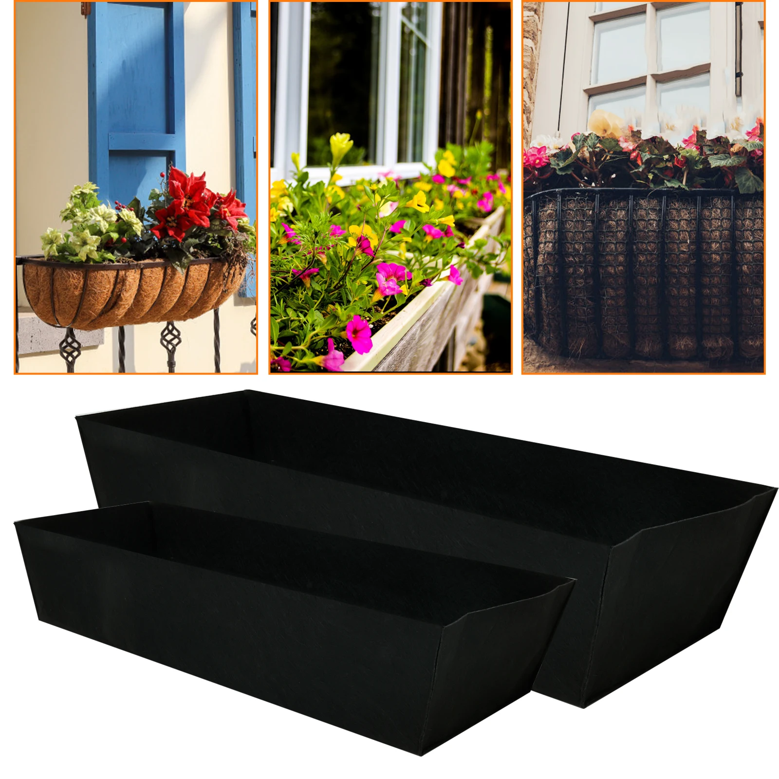 

4PCS Hanging Basket Liners 24/30 Inch Felt Hanging Flower Pot Liners Garden Basket Replacement Liners for Garden Fence