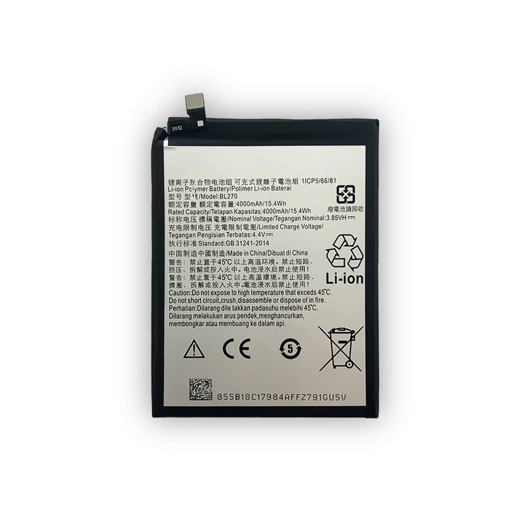 BL270 Battery For Motorola Moto G6 Play Battery XT1922 Series Repair Part Original Capacity Mobile Phone Batteries Bateria