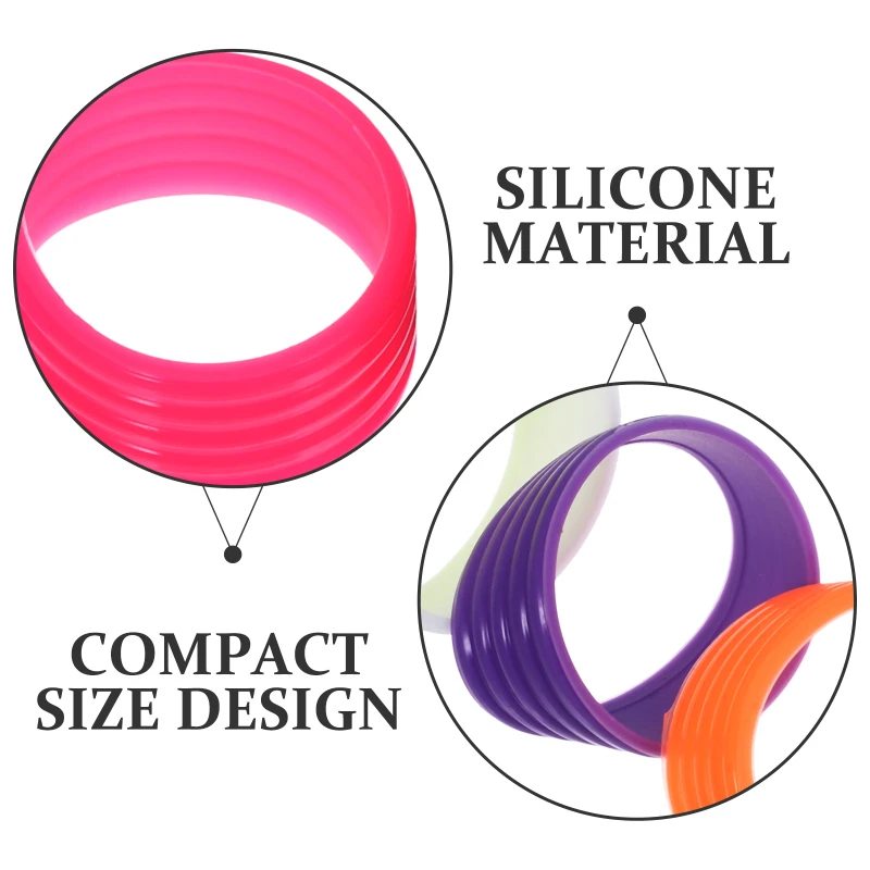 Description Picture 3 of item8 Pcs Racket Anti- Tennis Tennis Balls Silicone Grips Rings Round Band Silica Gel Reusable Replaceable