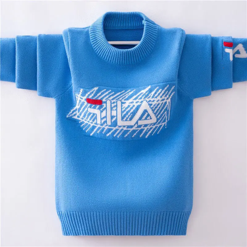 

Kids New Autumn And Winter Boys Girls Sweater Pullover Base With Fleece Sweater Thickening Tide Clothing Sweater Knitted