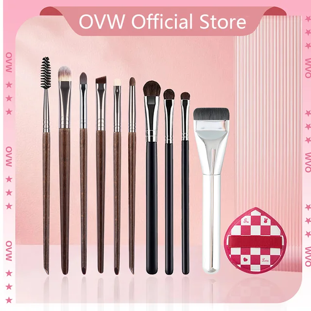 OVW New Makeup Brushes Set 11PCS Foundation Powder Concealer Blusher Eyeshadow Precision Smudg Brush ﻿