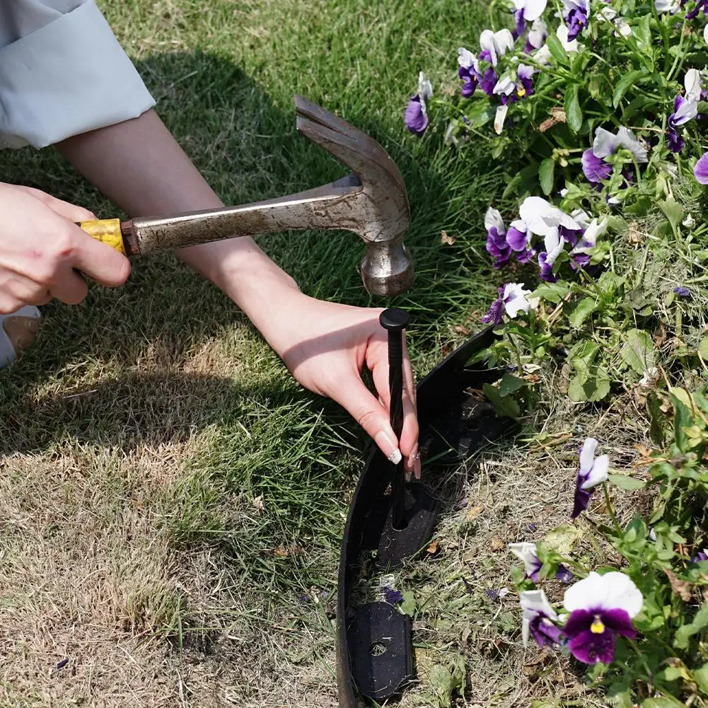 

50/100pcs Garden Border Plastic Edging Stakes 8-Inch Paver Anchoring Weed Landscape Tent Spikes Anchoring Pegs Turf T9H7