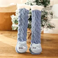 3D Baby Winter Fluffy Slipper Socks Cute Knee High Socks Infants Toddlers Stockings Boy Girls Fleece Warm Sock 4
