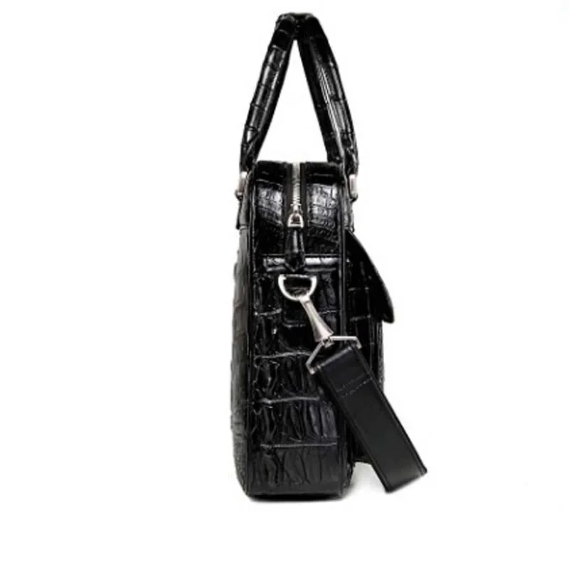 LINSHE crocodile briefcase male business handbag business crocodile leather bag