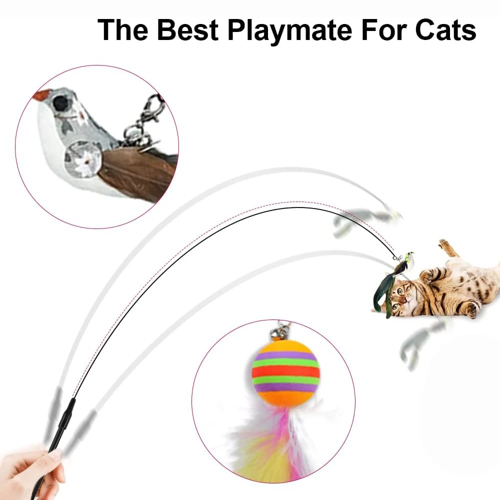 Title 3, Cat Feather Toys Interactive Toy with Super Suc...
