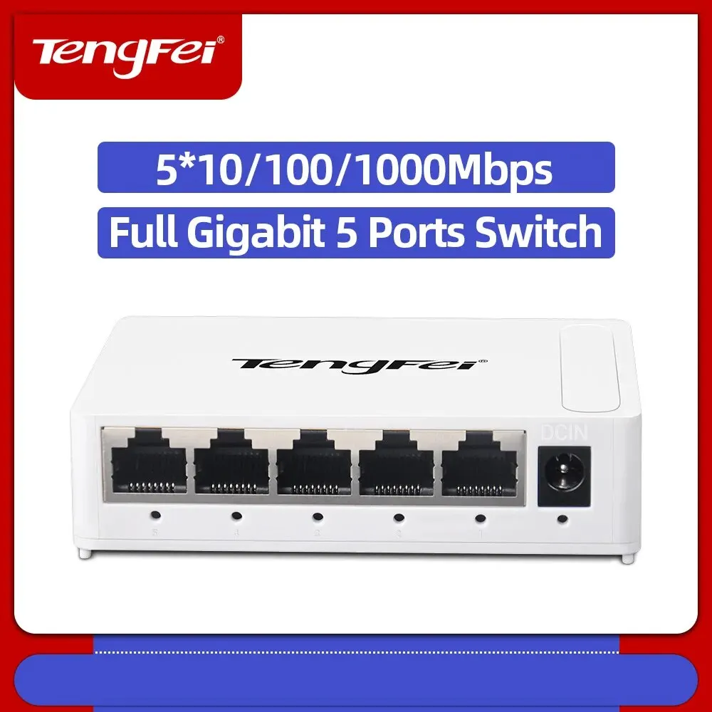 Tengfei 5 Porte 1000Mbps Switch Di Rete Gigabit Ethernet Smart Switcher Splitter Internet Hub Rj45 Ad Alte Prestazioni