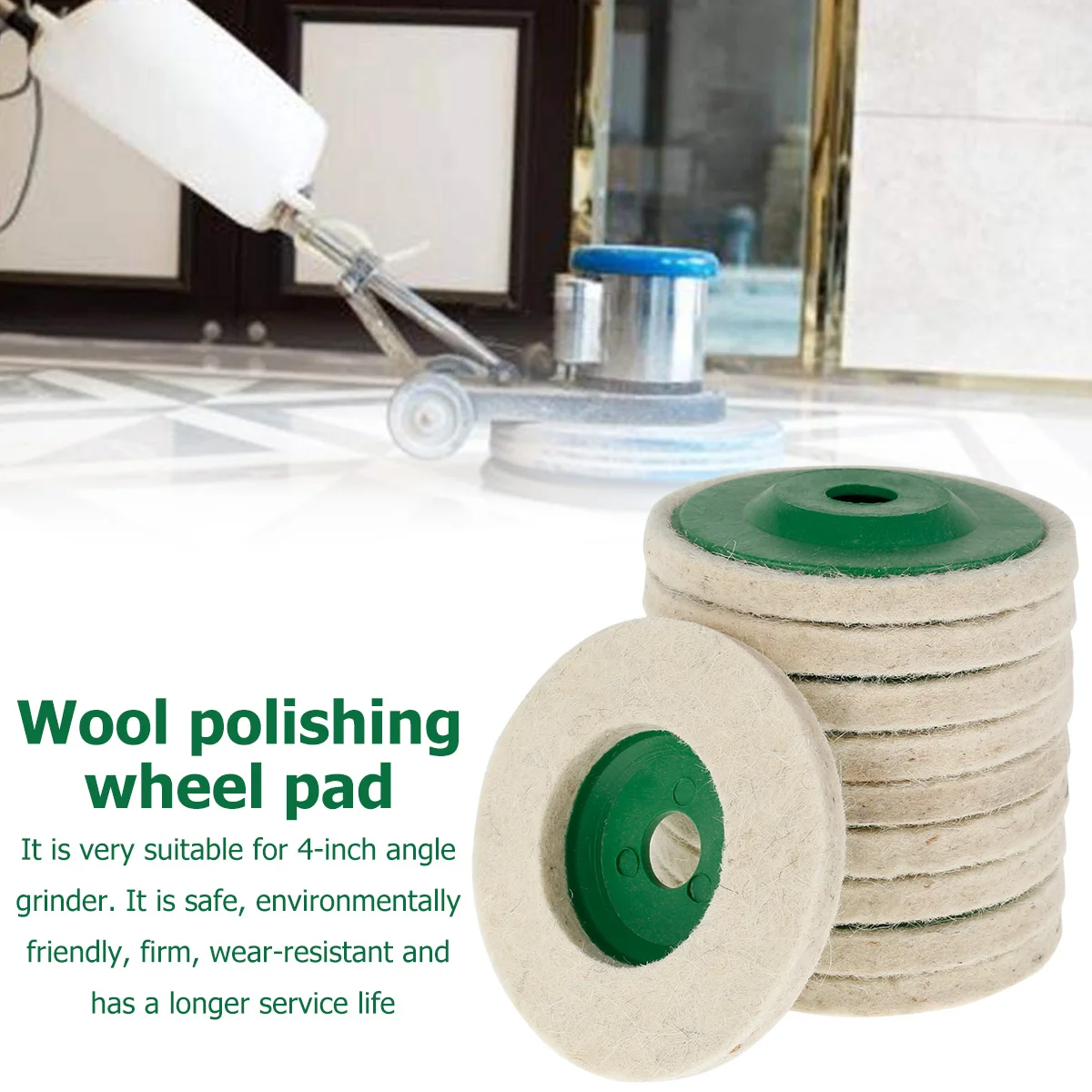 10Pcs Polishing Wheel Disc 4in Wool Felt ing Pads Angle Grinder Accessories for Metal Derusting Glass Ceramic Car Polishing