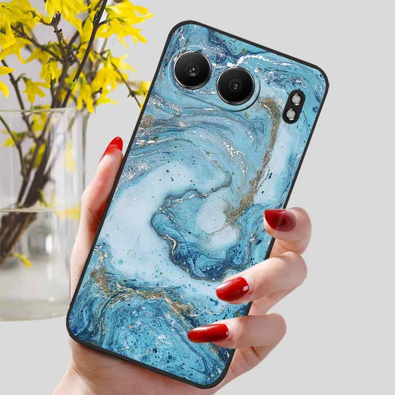 Elegant Black Marble TPU Soft Phone Cover - Fashionable Silicon Back Protector