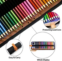 50/72-Piece Colored Pencil Set with Canvas Roll-Up Case - Perfect for Student Adult Coloring, Drawing, Sketching, and Crafting 2