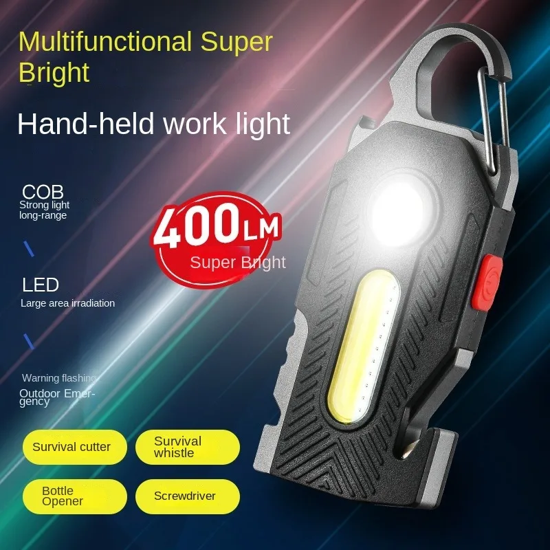 

Outdoor Camping LED Light Multi Functional Charging Emergency Light COB High Brightness Light Convenient Keychain Work Light