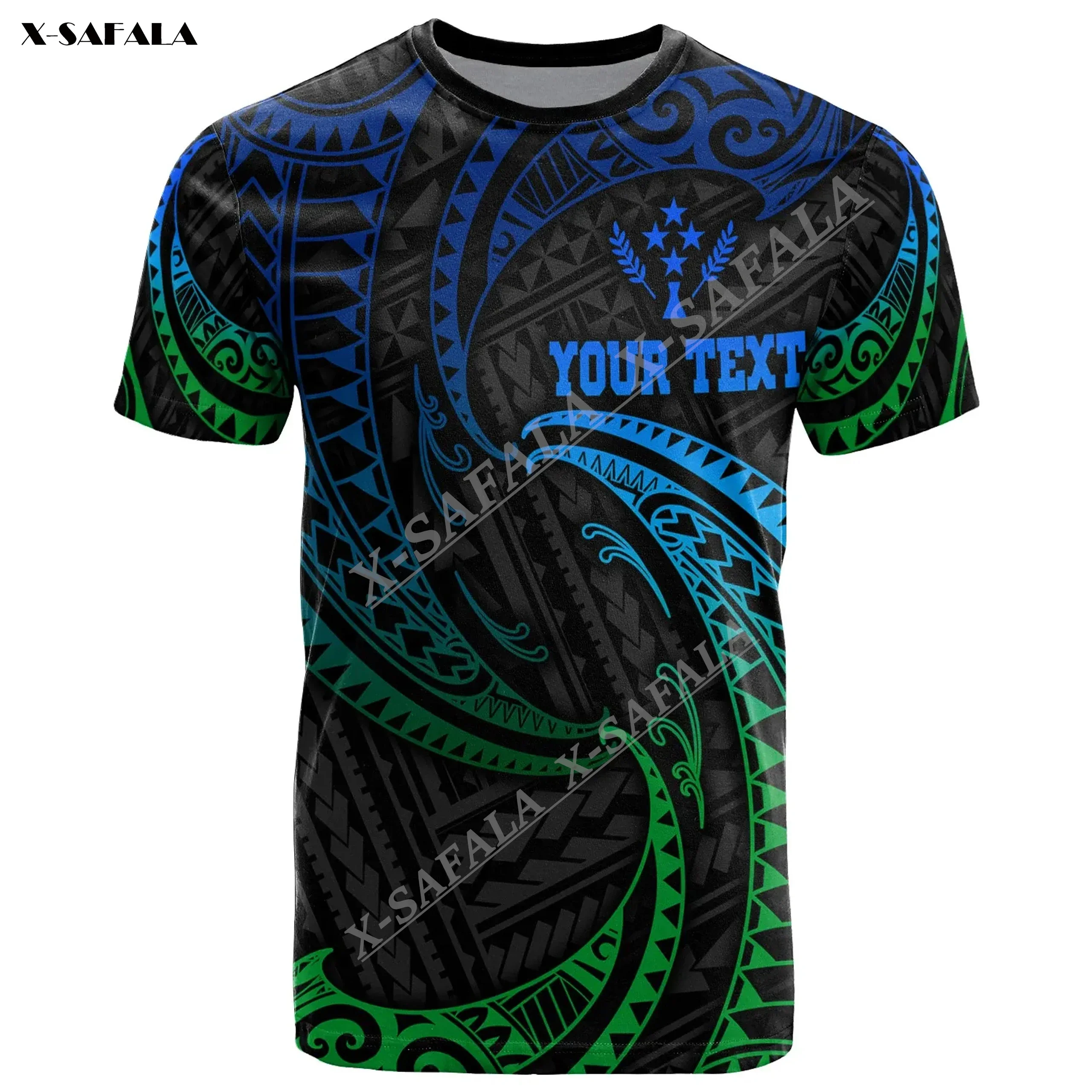 

Kosrae Micronesia Custom Tribal Wave Polynesia Hawaii 3D Print Men T-Shirts Tops Tees Short Sleeve Casual Quick Dry Breathable