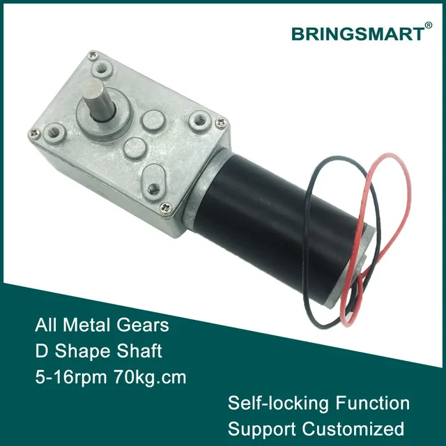 ขายส่ง A58SW31ZY 7-470rpm DC 24v หนอนเกียร์มอเตอร์ 1.6-70kg.cm แรงบิดสูง D เพลา 12v มอเตอร์หมุนตารางประตู Self-lock 1