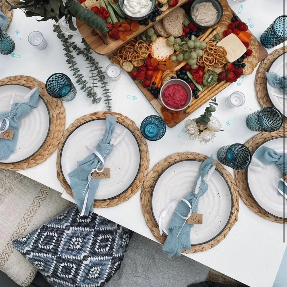 100% Cotton Cloth Gauze Table Napkins 12 Pcs/lot Wedding Party Blue Sage Green Terracotta Cotton Cheesecloth Gauze Table Napkin