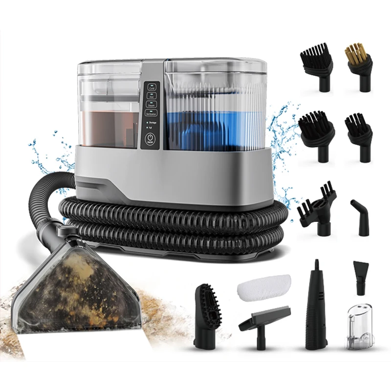 OMESER 13IN1 Парова машина для чищення килимів 1800 Вт 17 кПа Потужне всмоктування Голосові підказки Багатофункціональне прибирання для домашнього дивана Автомобіль