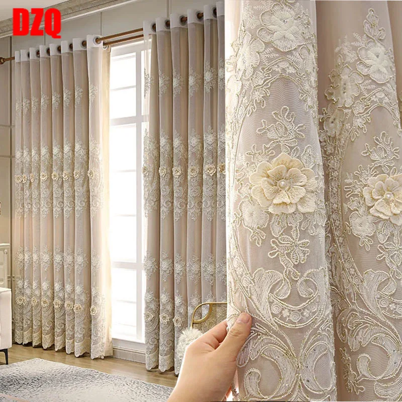 Rideaux Jacquard Brodés Rose Luxe Européen - Sur Mesure, 1 Panneau, Ouverture Latérale