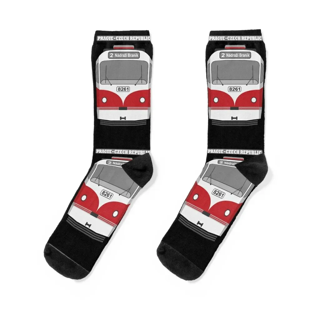 Prague Vintage Tram - Tatra T3 (on black) Socks designer brand men cotton high quality Socks Male Women's