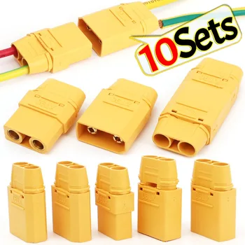 ชุดขั้วต่อแบตเตอรี่ XT90 ตัวผู้ ตัวเมีย 1/10 ชุด สำหรับแบตเตอรี่ลิเธียมโพลิเมอร์ รุ่นโดรน อุปกรณ์เสริมเครื่องบิน 1