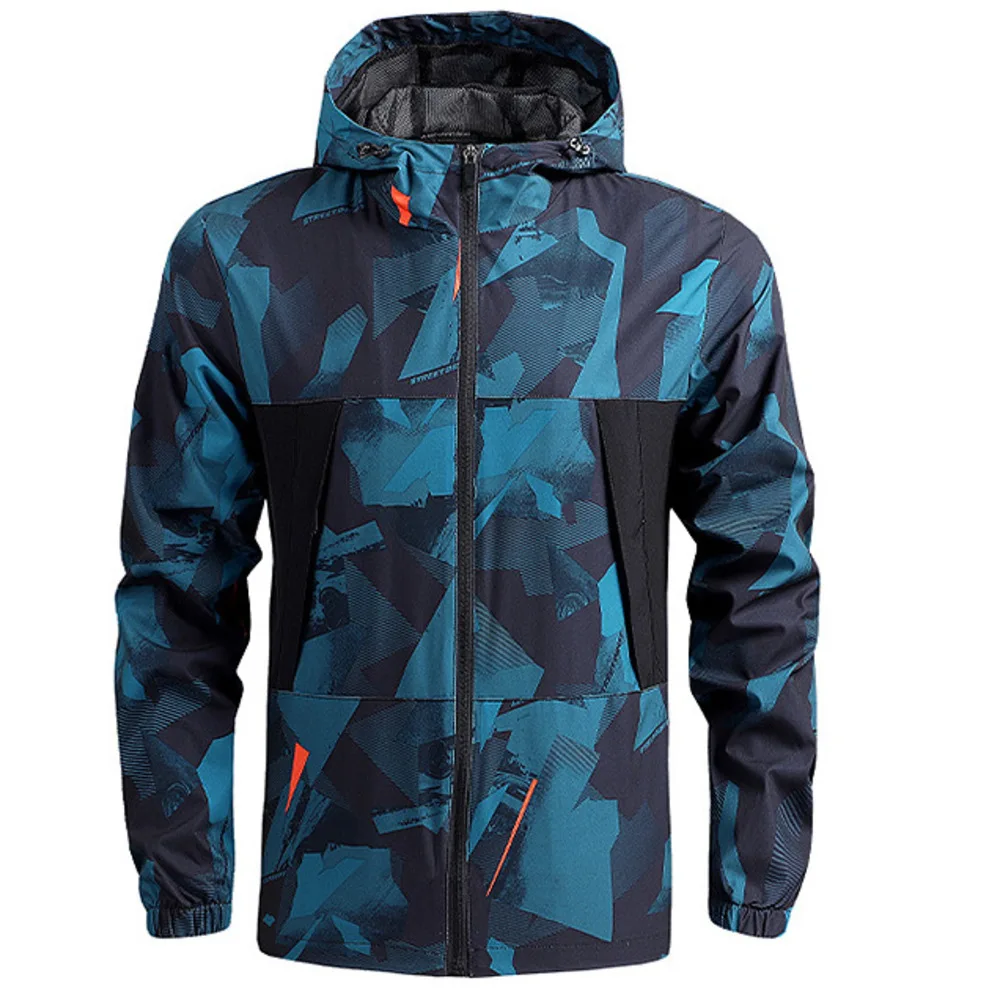 Men's Spring and Autumn Mountaineering Coat Thin Casual Quick Drying Windbreaker Outdoor Sports Hooded Jacket_voghion.com