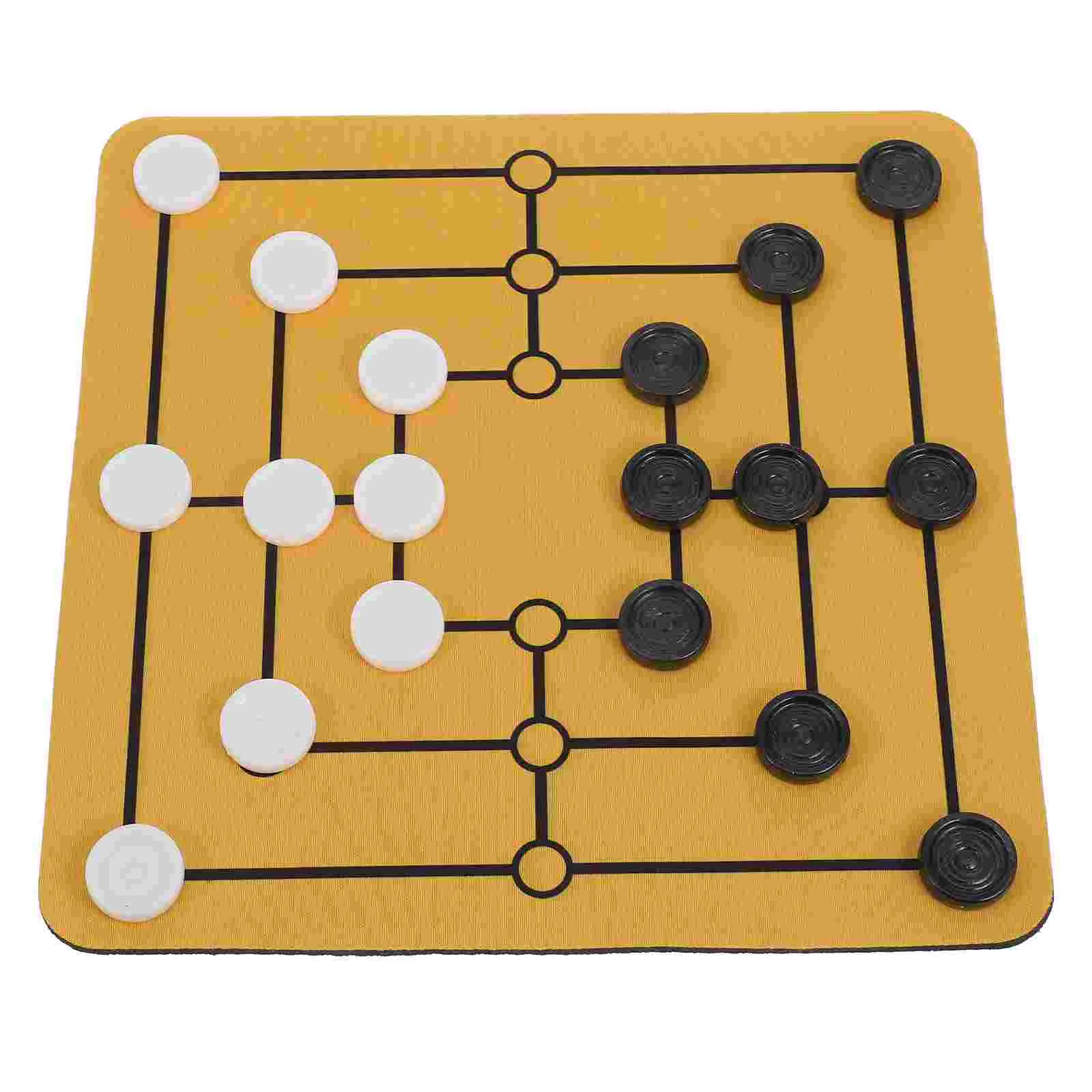 Portable Nine Mens Morris Chessboard Strategy Game Rubber Mouse Pad Tabletop Board Games Chess Games Entertainment