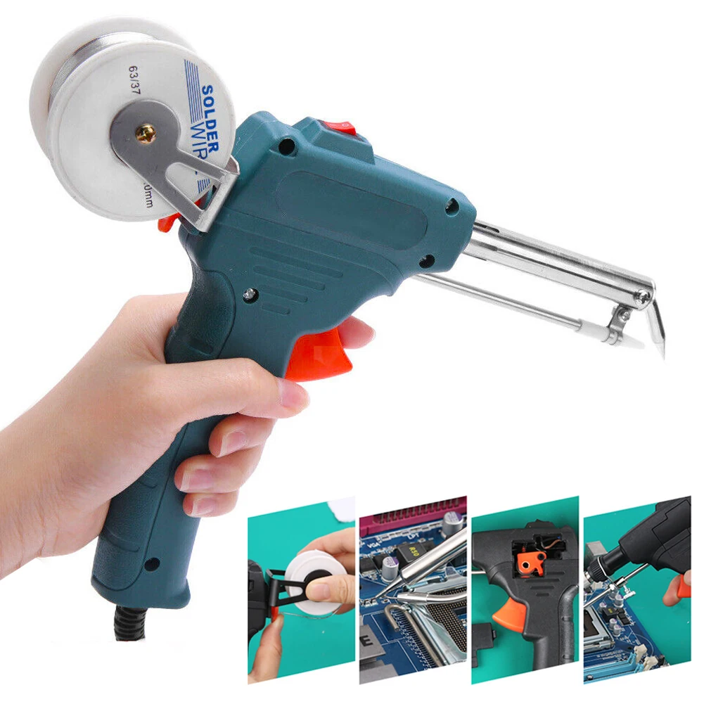 Electric Soldering Iron Gun Hand-held Internal Heating Soldering Iron Automatically Send Tin Gun Soldering Welding Repair Tool