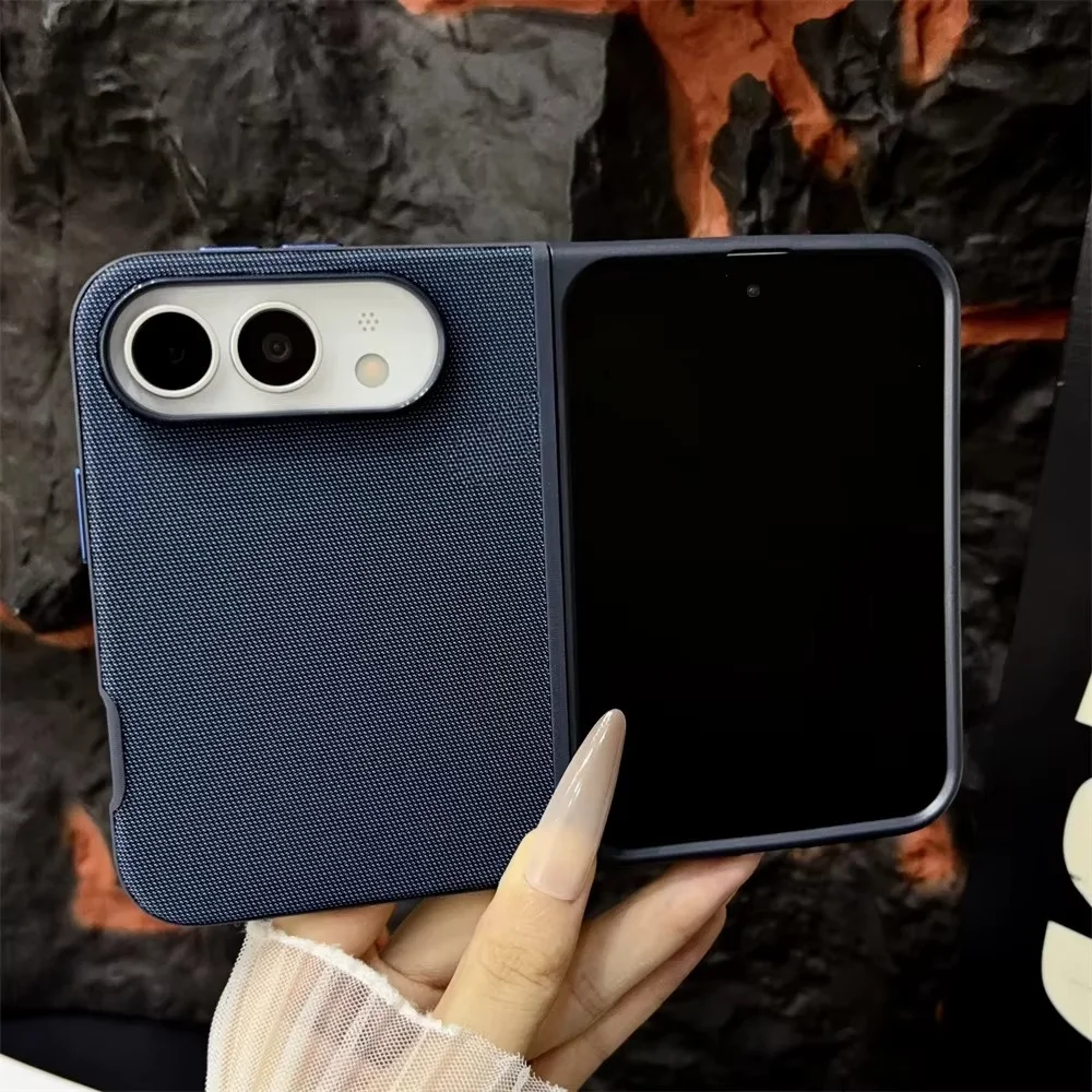 Premium Woven Texture Magnetic Fold Case - Shockproof Protective Cover with Magsafe Compatibility