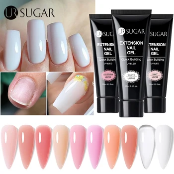 UR SUGAR 1pc 15ml Nail Extension Gel Nail White Pink Building Gel Nail Acrylic Gel UV LED Quick Extension Of Crystal Nail Gel 1