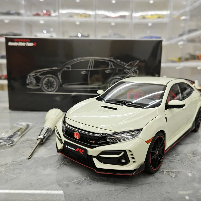 1:18 LCD pres döküm model araç Honda Civic TYPE-R FK8 Alaşım Model Odası Süsleme Ekran Koleksiyon Model Çocuk Doğum Günü Hediyeleri