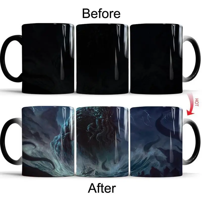 

1pcs Heat Color Changing Mug For Hot Drink Coffee Tea Water Milk Latte Hot Cocoa Cereal & Soup Reusable Heat Sensitive Cup