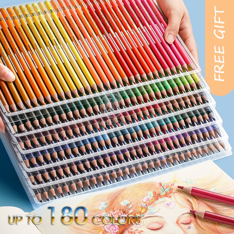 Brutfuner 12/50/72/120/180/260 Colors Sketch Colored Pencils Oil Watercolor Pencil  Drawing Pencil Kit For School Art Supplies - Wooden Colored Pencils -  AliExpress