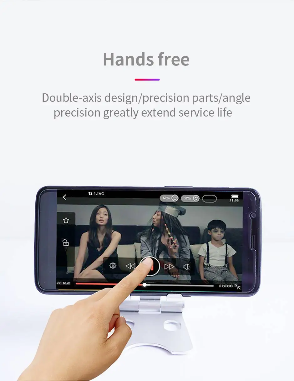 S6f3b6aed02ba4f53a1684c10e742ad077 All Metal Aluminum Alloy Mobile Phone Desktop Stand Tablet Stand Lazy Live Portable Folding Mobile Phone Stand Mallzona