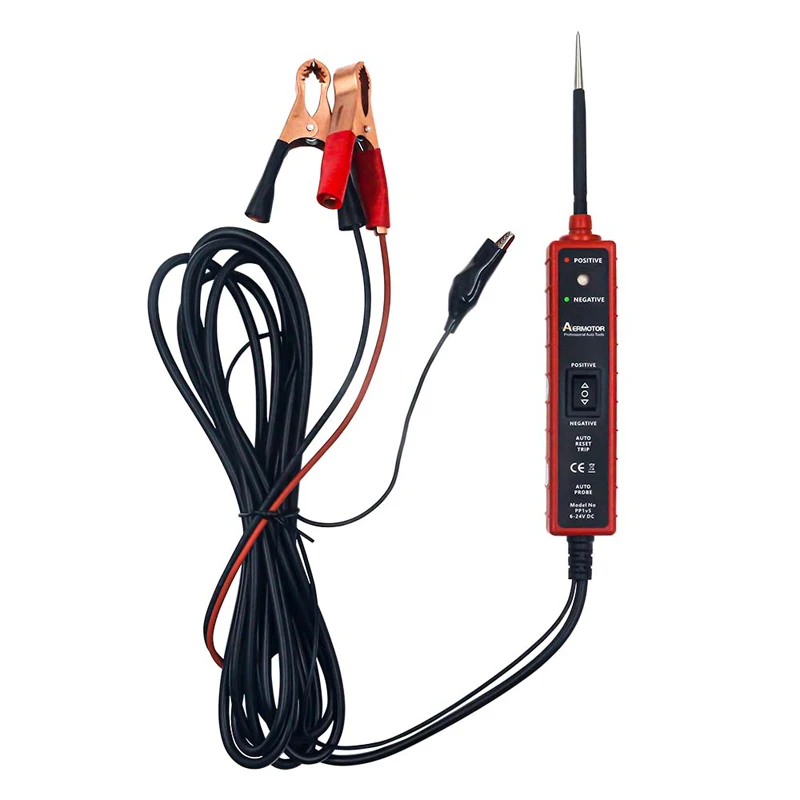 Circuit Tester Circuit Detector Aermotor Car Electrical Tester EM285 Probe Detector 6-24V DC Automotive Electric Circuit Tester Multi-functions Test Lead