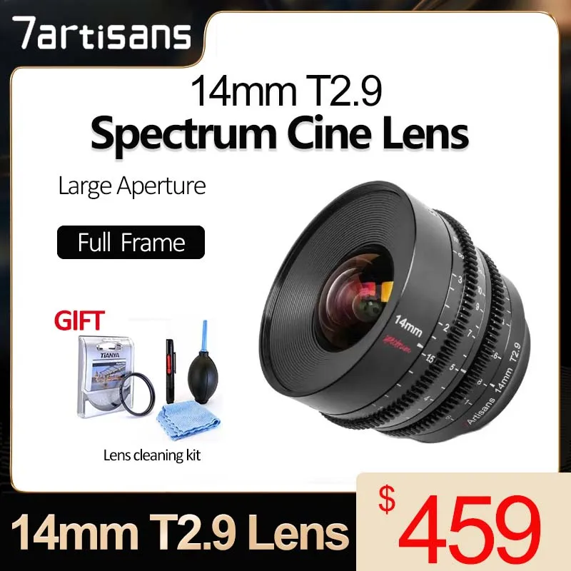 7 Artigiani 14Mm T2.9 Full Frame Large Aperture Spettro Manuale Cine Lens Per Sony E Zve10 Nikon Z Leica Tl Sigma Fp Canon Rf R5