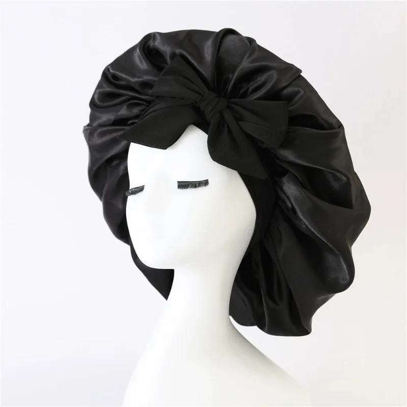 Silk Bonnet Satin Bonnet Adjustable for Women Sleeping Hair with Tie Night Sleep Cap Scarf Wrap for Curly Hair