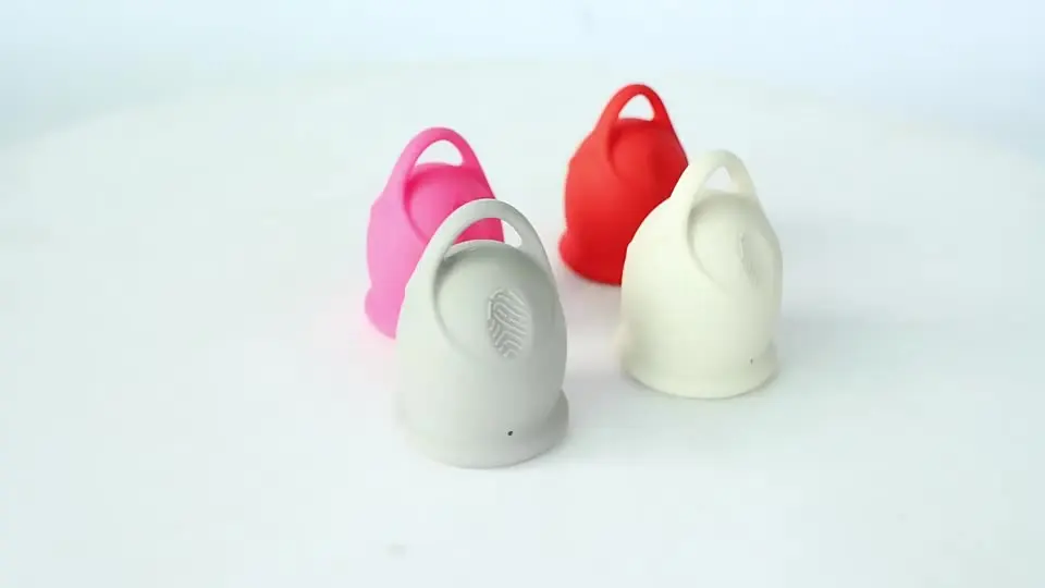 Halkalı regl kupası Kolay Kaldırma Tampon ve Ped Alternatif Tıbbi Silikon Kadınsı Hijyen Kupası Bayan Dönemi Adet