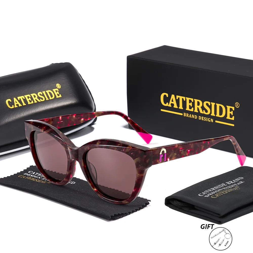 CATERSIDE Optische Sonnenbrille für Herren, hochwertige Korrektionsbrille mit Acetatrahmen, individuell gestaltete Damenbrille mit quadratischen Gläsern, UV400 – Detail 8