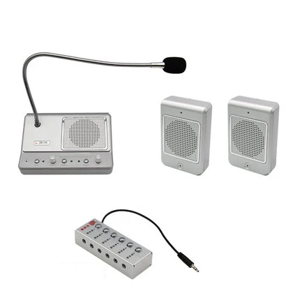 

Top Quality Dual Way Intercom System Bank Counter Window Interphone 10W Table Microphone+2x10W ABS Speakers w/t 10m cable