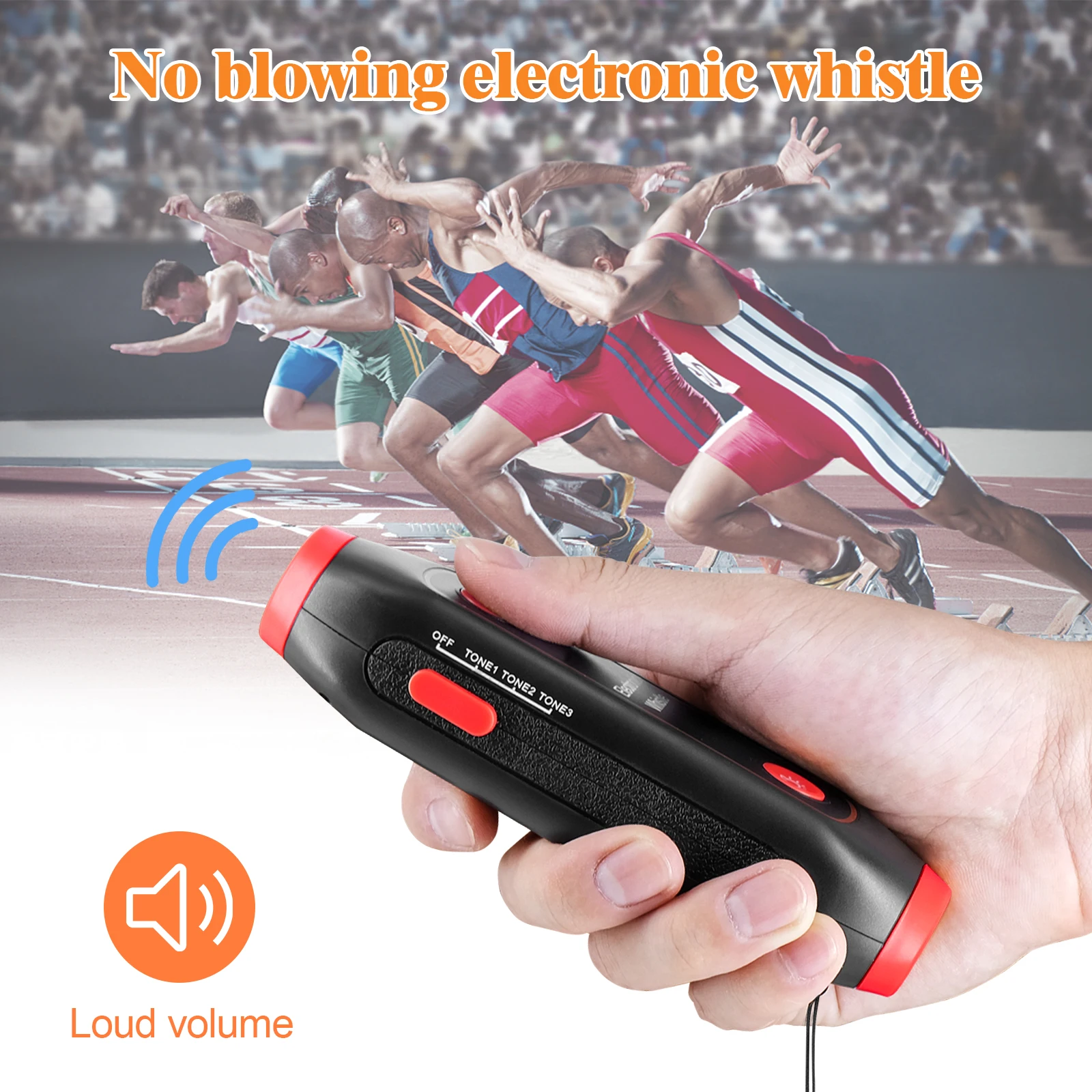 Electronic Whistle Handheld Electric With Lanyard SOS Light Flashlight For Coaches Referees P.E. Teacher