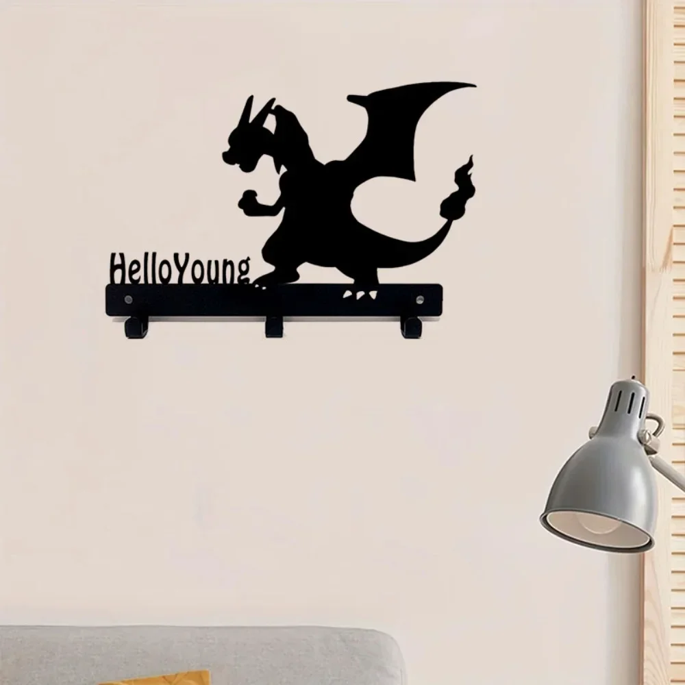 1pc of Mighty Fire Dragon Coat Key Traction Rope Wall Mount Bracket Storage Rack Towel Rack Storage Rack Storage Rack Iron Art 3