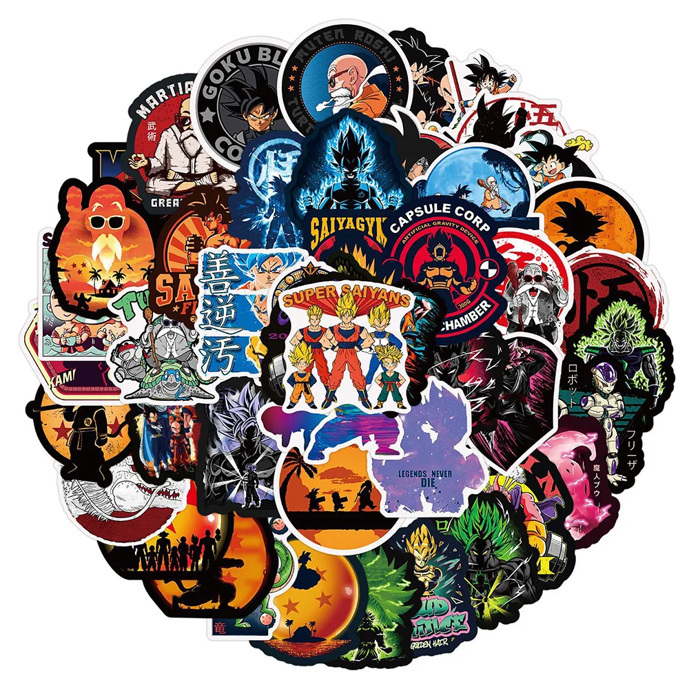 

10/30/50PCS Cool Anime Dragon Ball Stickers Kids Toys DIY Luggage Laptop Car Skateboard Cartoon Graffiti Sticker Decals Toy Gift