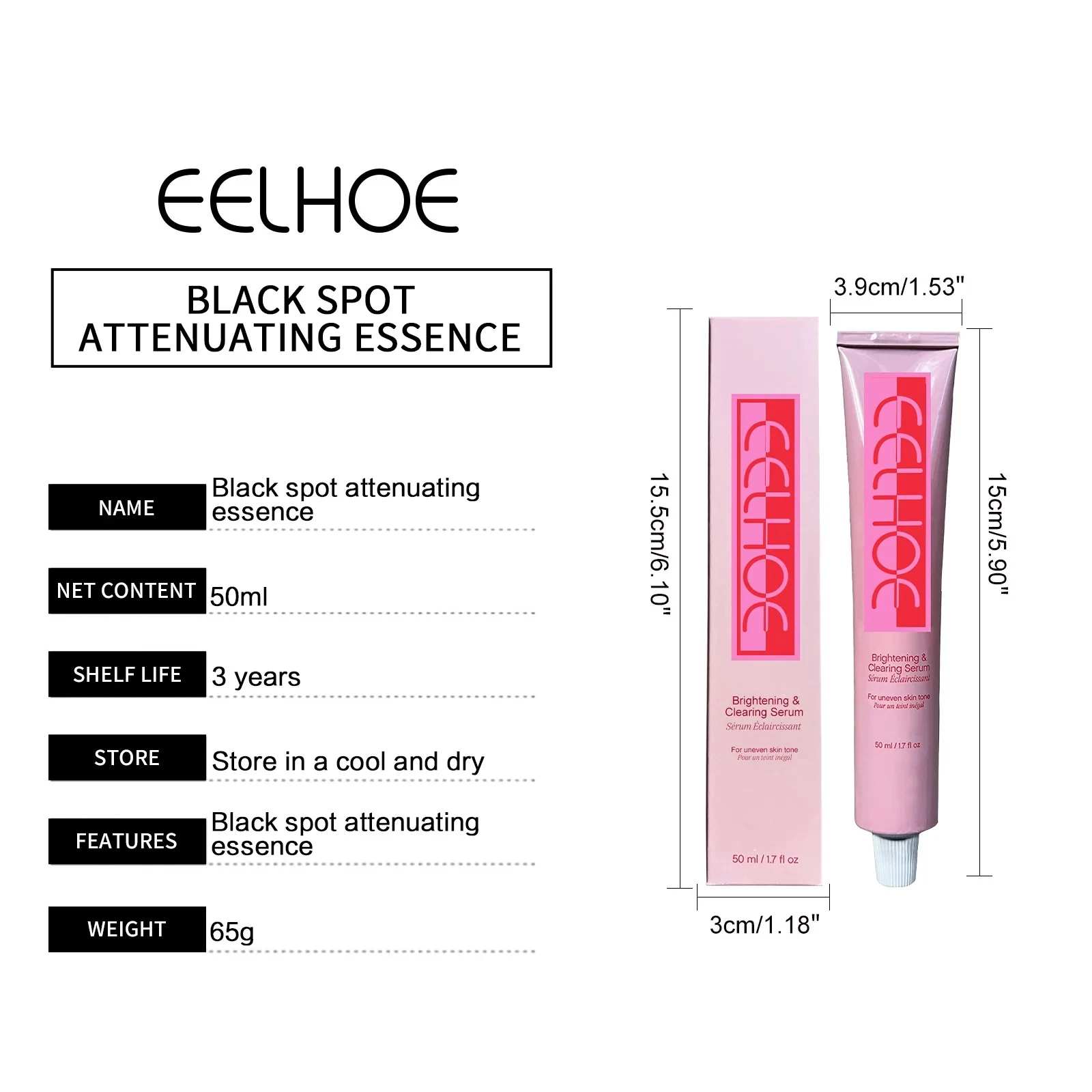 EELHOE Dark Spots Removal Serum Lightening Melasma Fade Pigmentation Freckles Melanin Brighten Hydrating Whitening Freckle Cream 3