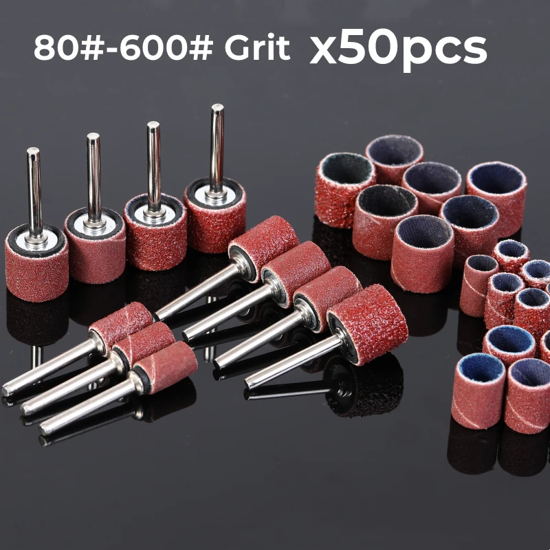 50PCS-80-600-Grit-Sanding-Sandpaper-Circle-Nail-Art-Sanding-Bands-File ...