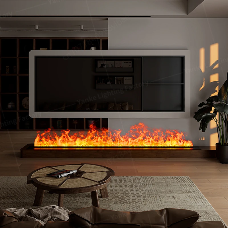 3D Water Electric Fireplace Mist Fireplace Embedded Realistic Mist Flame Remote Control APP Interior Decoration Steam