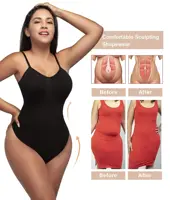 V Neck Spaghetti Strap Bodysuits Compression Body Suits Open Crotch Shapewear Slimming Body Shaper Smooth Out Bodysuit Shaper 6