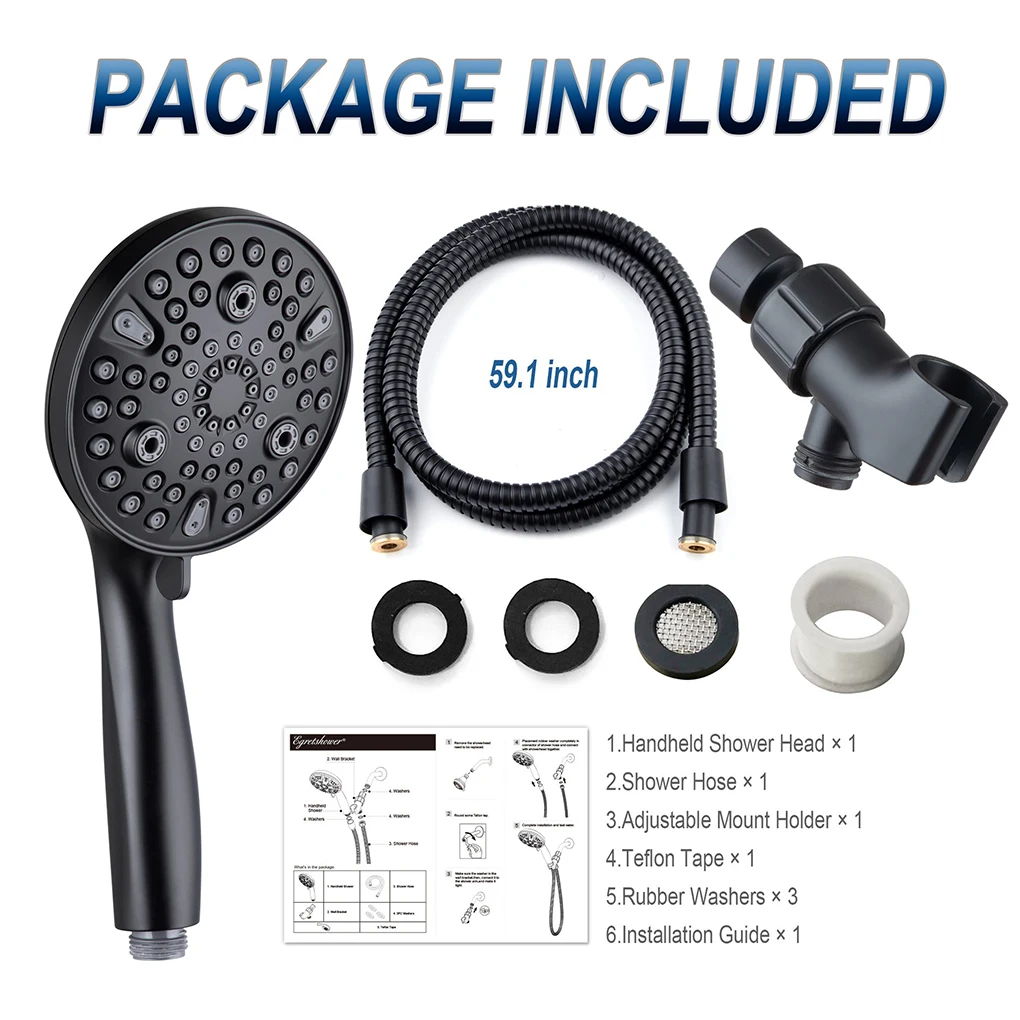 

3PCS Set Shower Head Bathing Bathroom Showerhead Hose Replacement