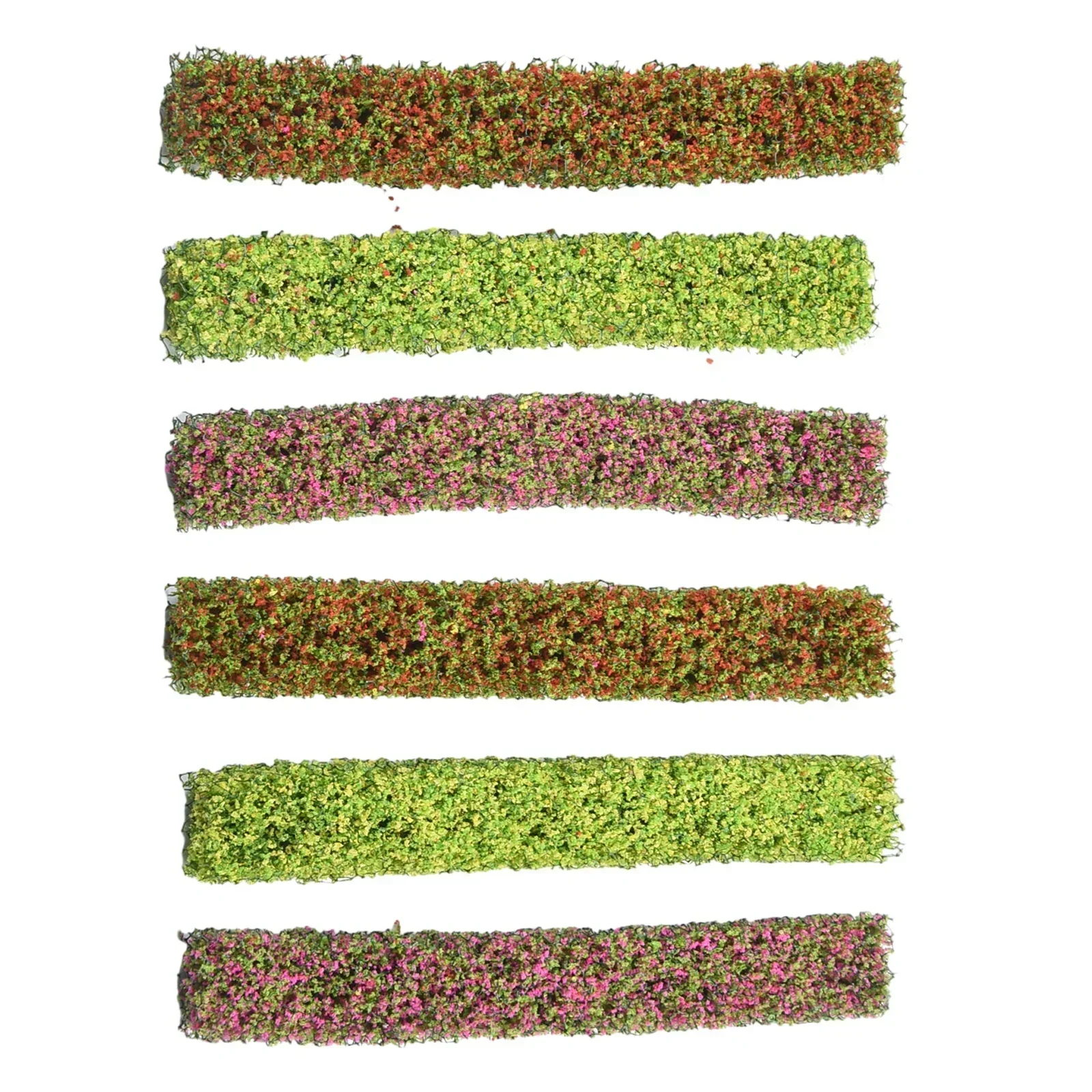 12pcs Simulated Lawn Miniature Shrub Strips Static Shrub Vegetation Groups Bush Model Static Scenery Garden Yard Decoration