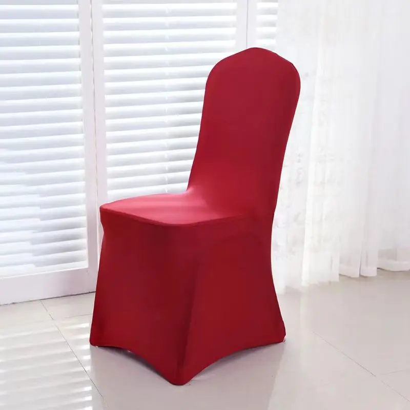 Solid Color Chair Cover Spandex Slip Cover Stretch Wedding Banquet Party Reataurant Banquet Hotel Dining Chair Covers